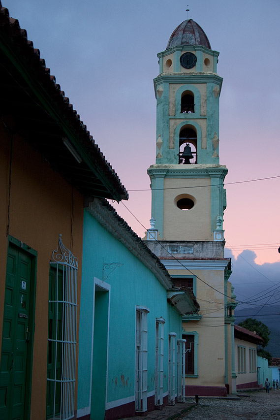 Bell tower of the Convento de San Francisco at dusk, Trinidad, Cuba
