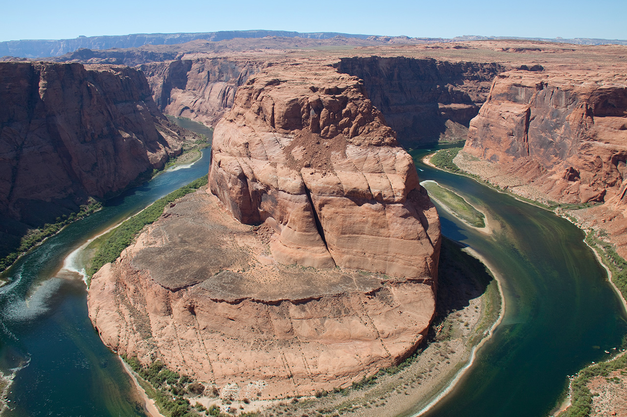 Aerial view of Horseshoe Bend on the Colorado River